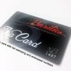 plastic cards with embossed numbers and foil stamping