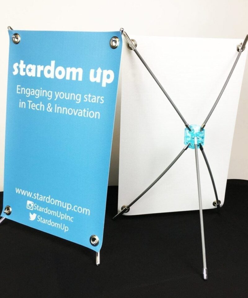 Large table top retractable single sided banner stand
