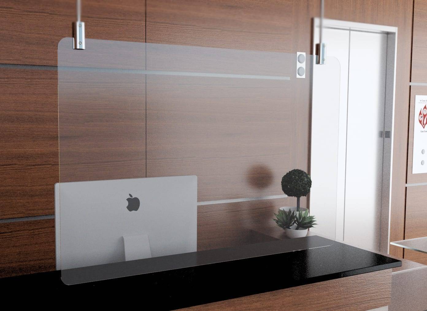 Sneeze Guard 40x30"h 3/16th thick Counter Barrier